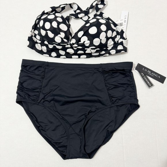 La Blanca Plus NWT Sz 18W Back White Swimsuit Set - Picture 1 of 14